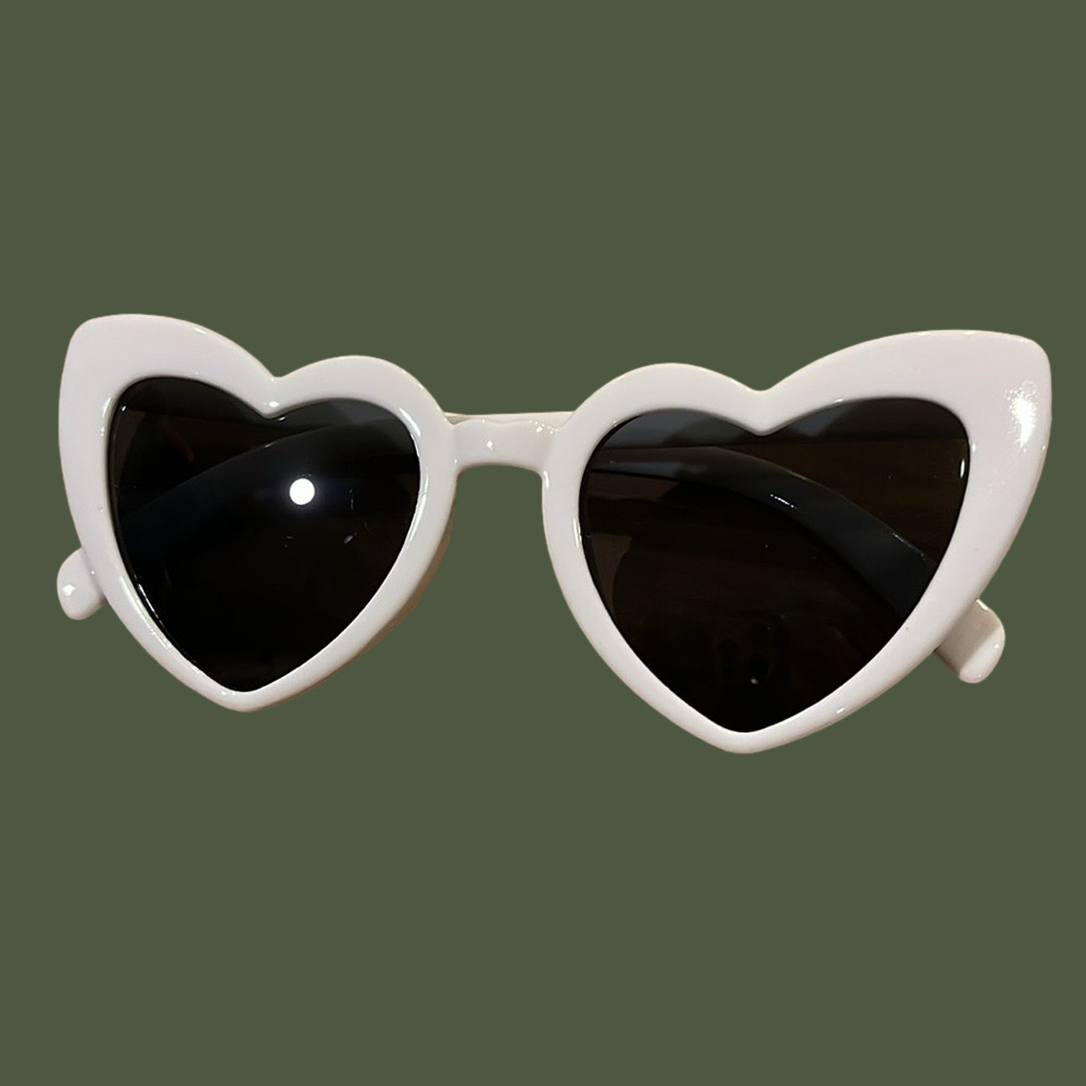 NWOT White Heart Sunglasses